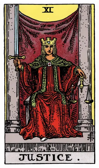Die Gerechtigkeit – Rider-Waite-Tarot