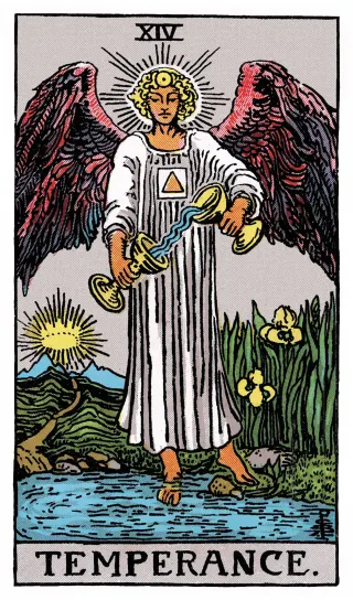 Die Mäßigkeit – Rider-Waite-Tarot
