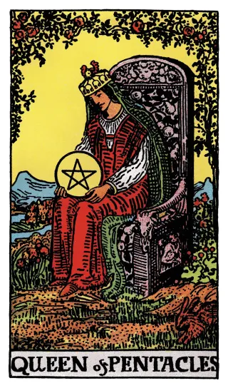 Königin der Münzen – Rider-Waite-Tarot