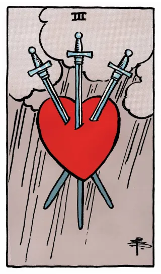 Drei der Schwerter – Rider-Waite-Tarot