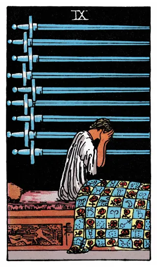 Neun der Schwerter – Rider-Waite-Tarot