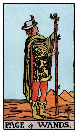 Bube der Stäbe – Rider-Waite-Tarot