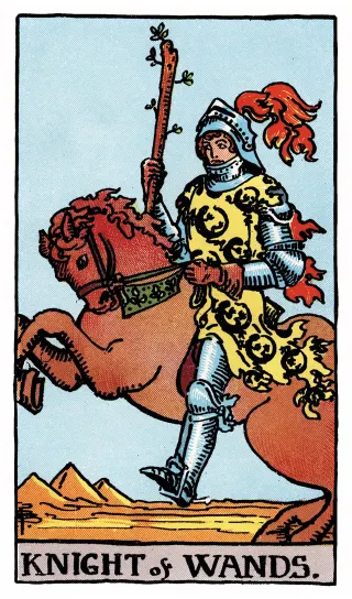 Ritter der Stäbe – Rider-Waite-Tarot